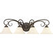 Homestead 4 Light 32 inch Rubbed Bronze Bath Vanity Wall Light in Tea Stone Glass